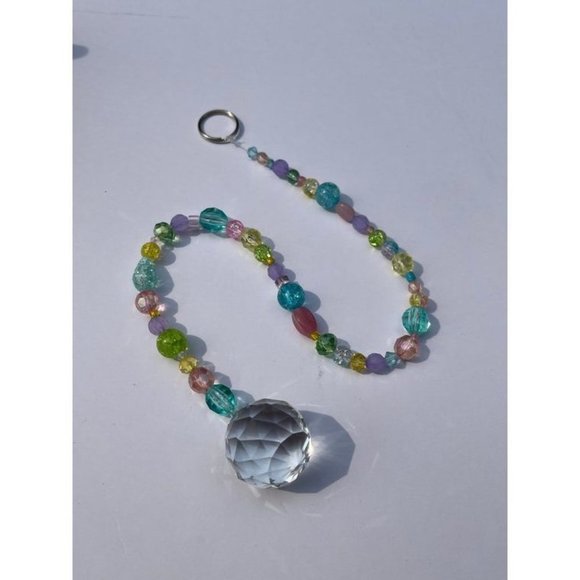 Handmade Other - Beaded Suncatcher Pastel Multicolor Crystal Prism Hanging Patio Decor Yard Art